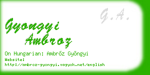 gyongyi ambroz business card